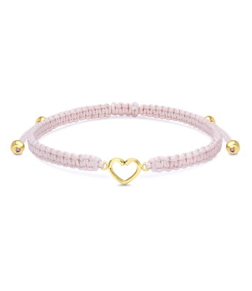Cute Silver Heart with Knitting Rope Bracelet BR-1502-GP
